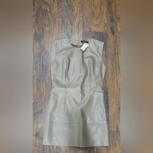 Taupe Leather Dress